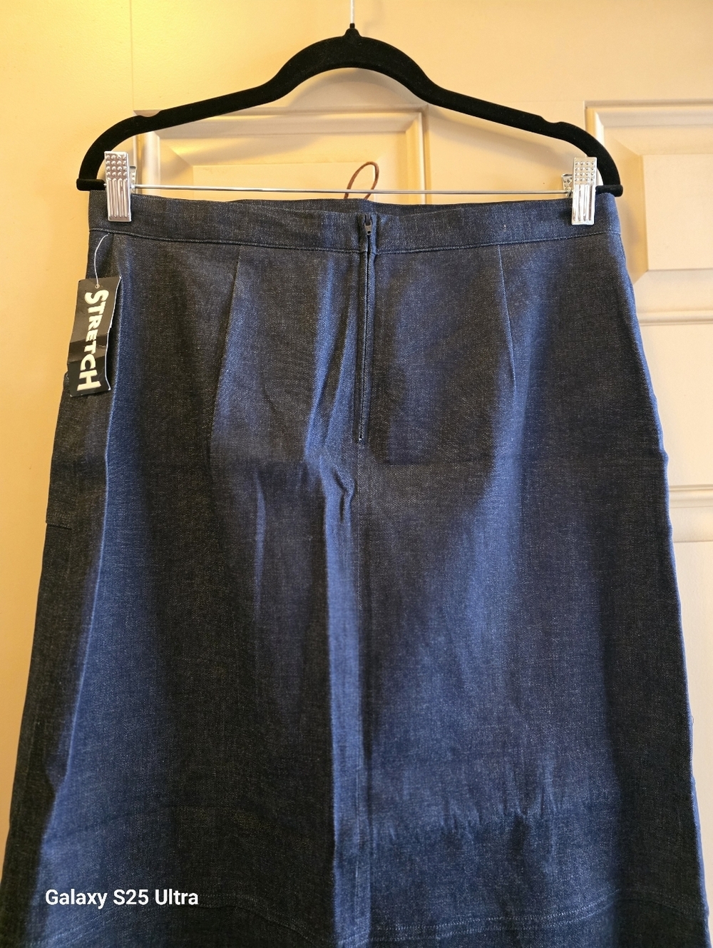 NWT Vintage Deadstock B'way Juniors Denim Maxi Skirt 90s Boho Patch Pocket - Picture 8 of 16
